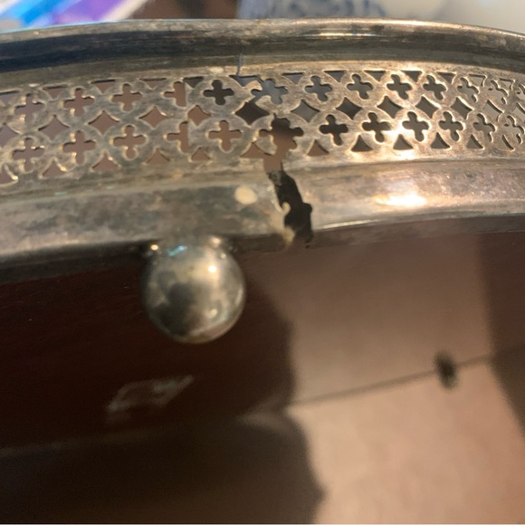 MCM Vintage Formica 12” & 14”Serving Tray silver plated - Picture 13 of 16